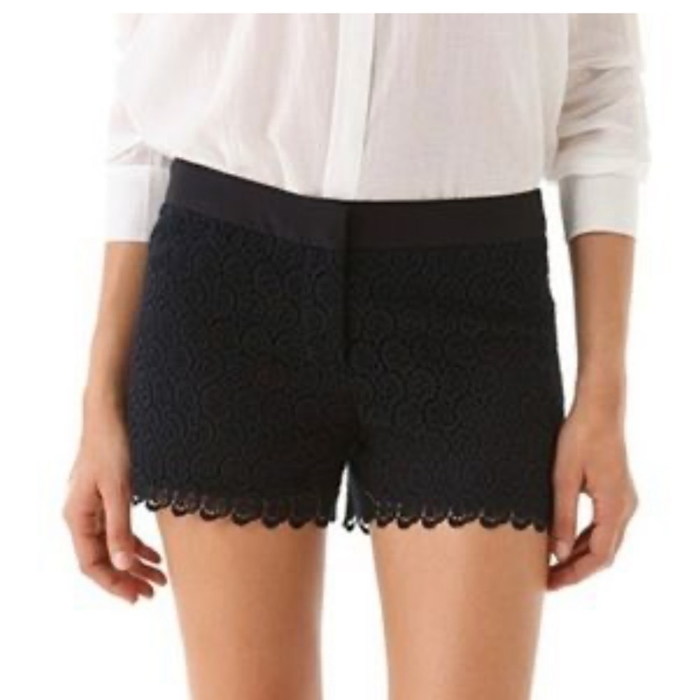 Club Monaco lace Diaz black cotton shorts size 6